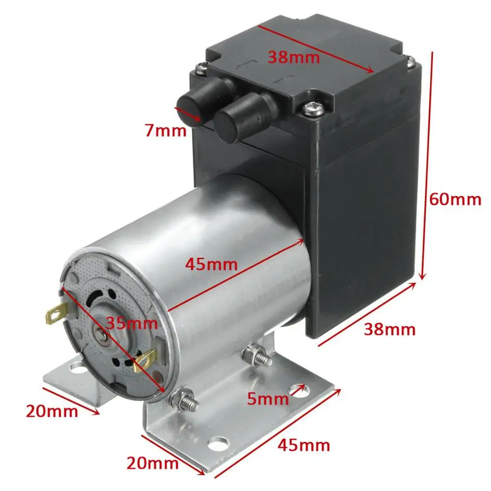 Микро-6W 12V/24V Электрический вакуумный насос-80Kpa 12L/мин потока мини воздушный насос +