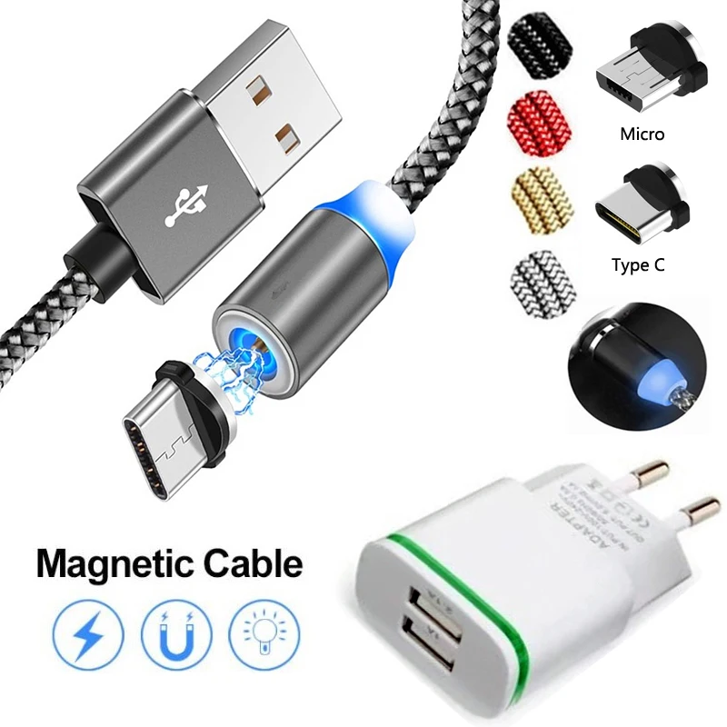 Магнитный зарядный кабель типа C Micro USB Для Huawei P10 P20 P30 lite Pro Honor 7C 7A 7S 8A 8C 8X зарядное