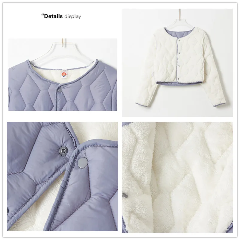 Женское модное короткое пальто, ультралегкое зимнее пальто с V-образным вырезом, однотонное пуховое хлопковое пальто, новинка 2021 от AliExpress RU&CIS NEW