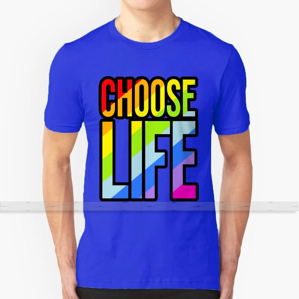 

Футболка в стиле 80-х с надписью Choose Life Rainbow, футболка для мужчин и женщин, топы с принтом, футболки, крутые футболки из 100% хлопка, размеры S-6XL на...