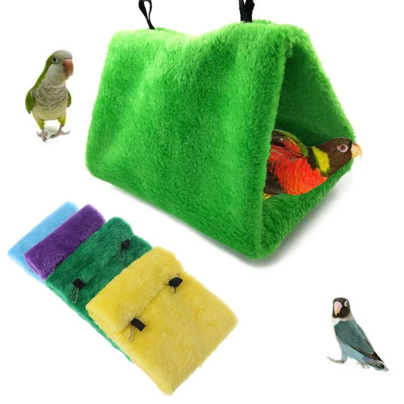 

Pet Parrot Hammock Bird Hanging Bed House Plush Winter Warm Cage Nest Soft Tent