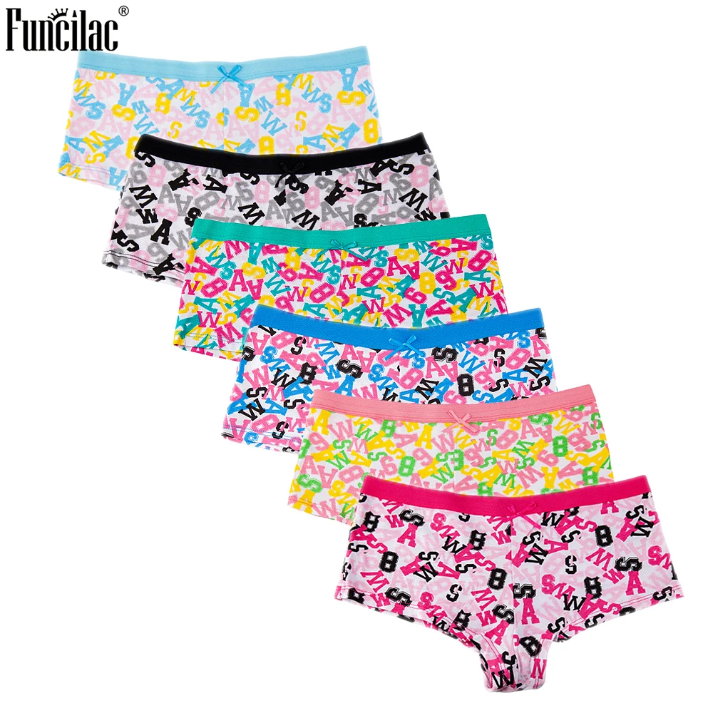 FUNCILAC сексуальное хлопковое женское нижнее белье трусы боксеры с буквенным