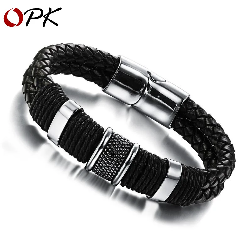 

Inverted magnetic buckle personality men's leather bracelet egirl jewelry bracelet eye evil charms for jewelry make