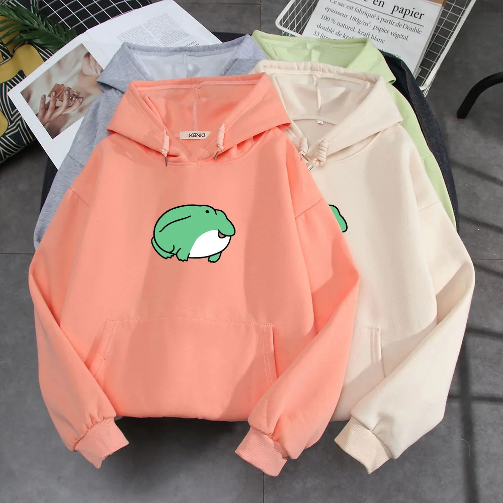Hooded Sweatshirt Gothic Harajuku Cartoon Frog Vintage Shirts Women Hoodie Vintage Winter Sweetshirt 90s Aesthetic Woman Hoodies