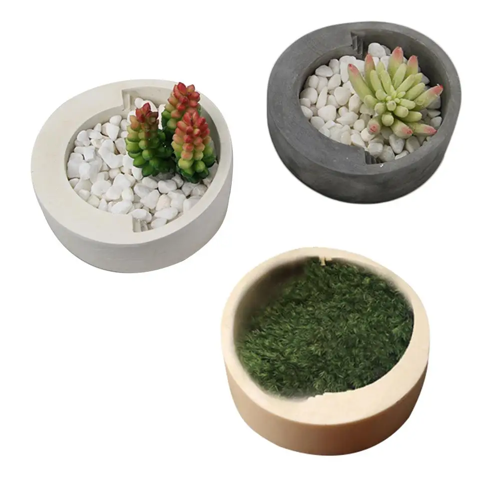 Круглая форма для цементного цветочного горшка домашний декор бетонной посадки