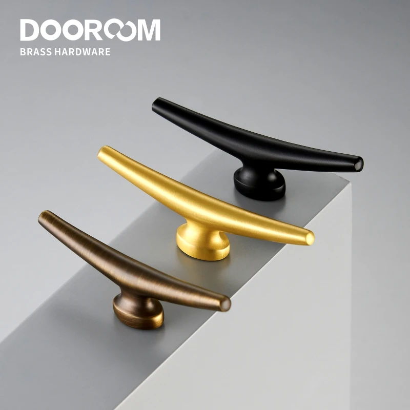 Ручки из латуни Dooroom современные скандинавские свежие Длинные тяги шкаф комод