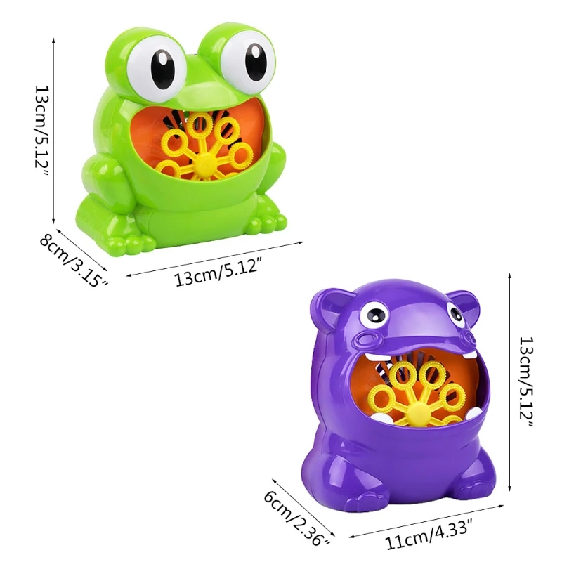 

Summer Outdoor Toy Hippo Frog Animal Shape Bubble Toy Automatic Blowing Bubbles Maker Bubble Machine Kid's Gift
