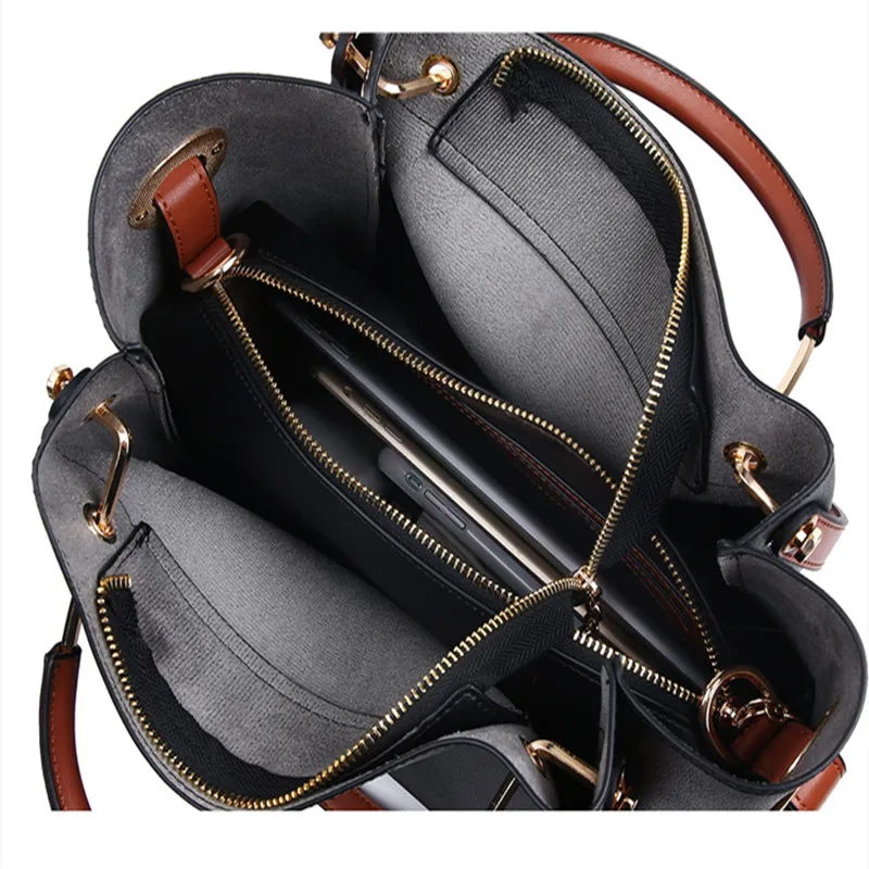 

Larger Capacity Purses and Handbags 2021 High Quality Real Leather Crossbody Shoulder Bags Fashionable Women Bucket Bags Bolsos