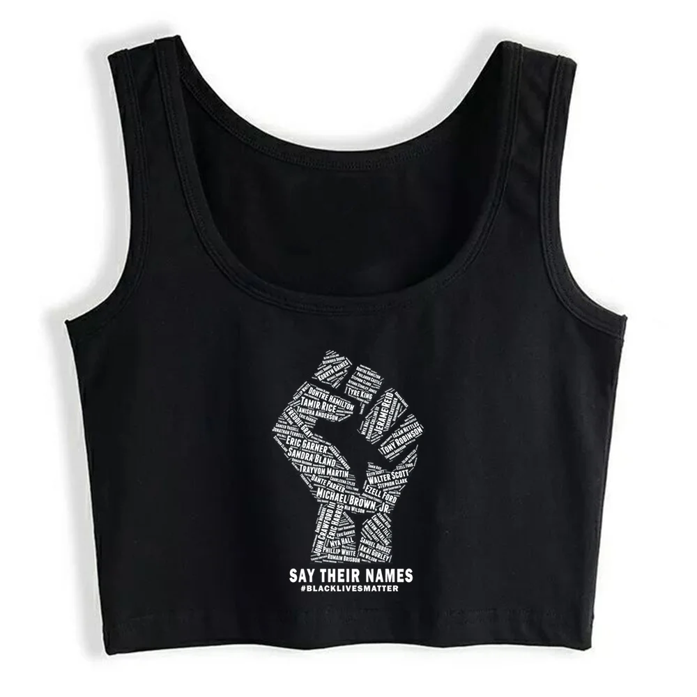 

Crop Top Women Black Lives Matter Say Their Names Gothic Harajuku Grunge Emo Tank Top Female Clothes