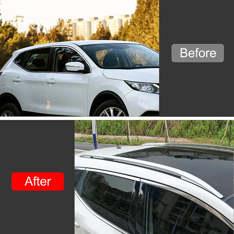 Фото Для Nissan Qashqai 2014-2020 Серебряный багажник на крышу для багажника, автомобильные аксессуары №2