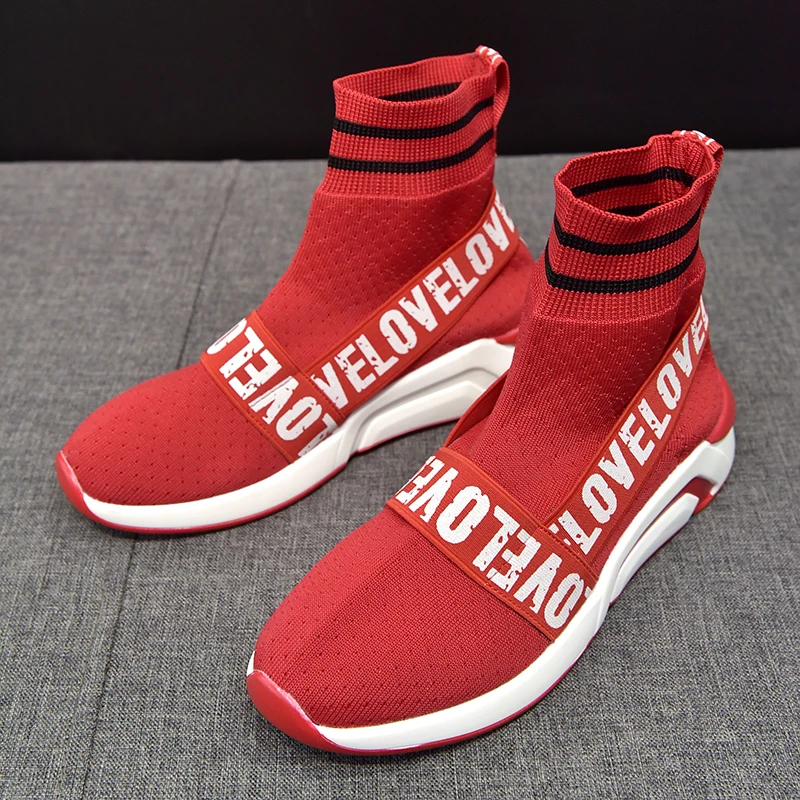 Кроссовки-носки женские повседневная обувь с высокой подошвой дышащие на