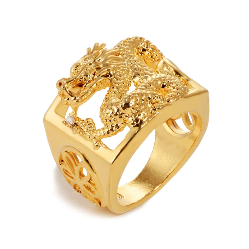 

2021New Gold Color Lover Alloy Dragon Rings for Men Women Wedding Band Custom Engrave Name Charm Jewelry Gift