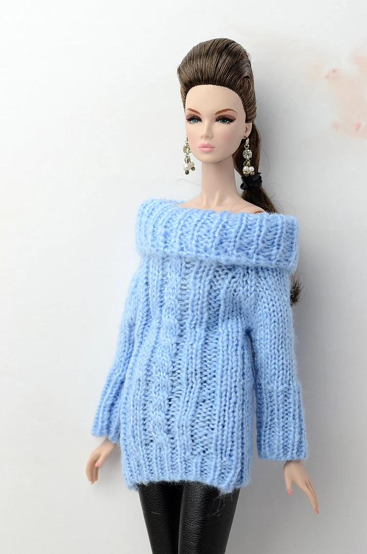 only doll clothes G Костюм для Барби, кукла pullip, аксессуары, принцесса, повседневный костюм, топ, пальто для куклы Барби, одежда, свитер, белый, черный, желтый 1/6 - Цвет: only doll clothes G