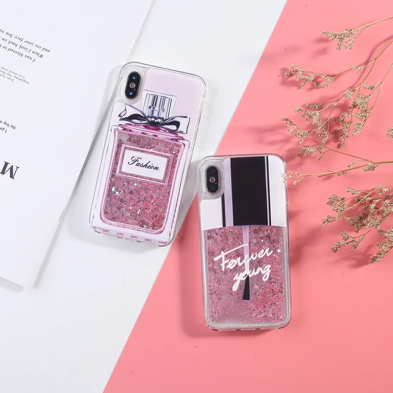 Чехол для iPhone X с жидкостью и блестками динамический чехол 6 6S 7 8 Plus XR 5 5S SE XS Max
