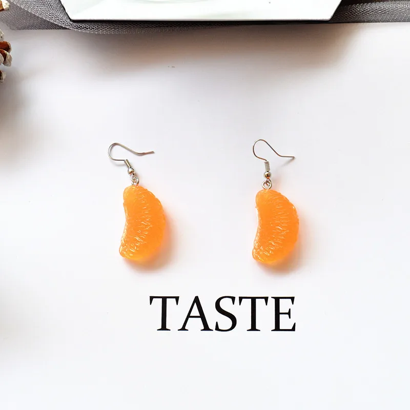 Уникальный дизайн имитация Tangerinr яблоко питая серьги свежие милые еда детской