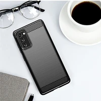 tpu protective phone case carbon fiber cover shell for samsung galaxy s20 fe 5g smartphone