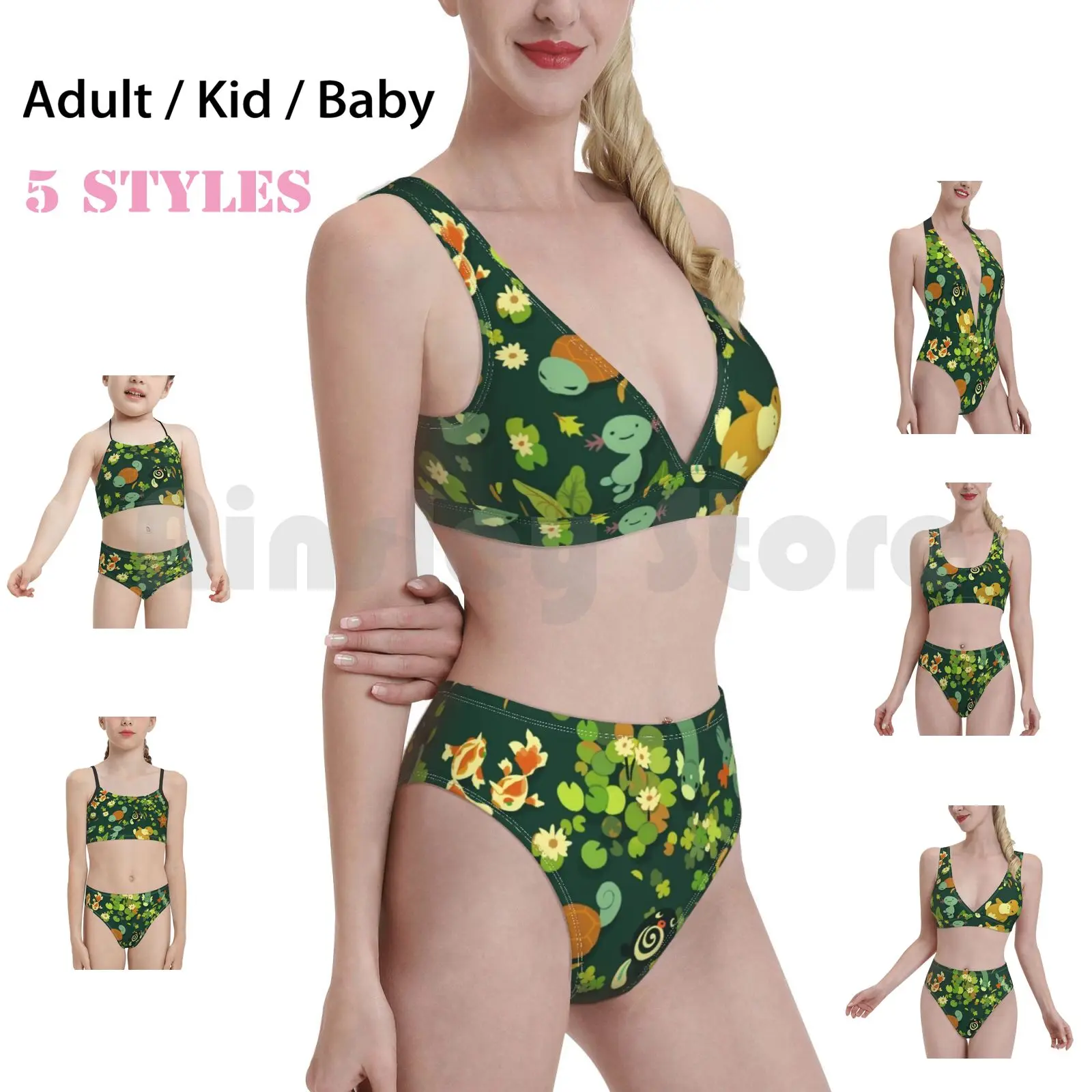 

Swimsuit Bikini Padded High Waist Patterns Floral Water Aquatic