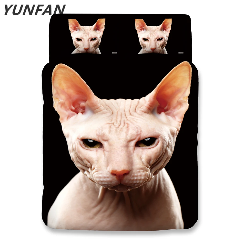 Комплект постельного белья с объемным изображением кота Королевский двойным