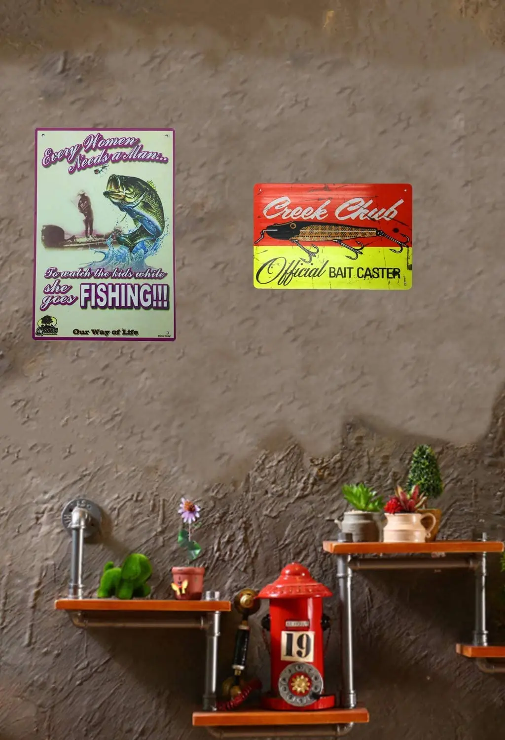 

AIQIBAO Metal Vintage Tin Sign Decor-Fishing for Kitchen Home Garage Bar Pub Outdoor Retro Art Sign 12X 8