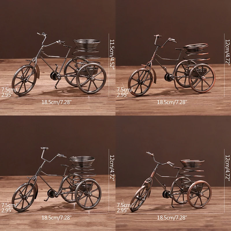

Home Decorations Accessories Modern Simple Tricycle Metal Pen Holder Ornaments Creative Pen Container Desktop Decor Crafts Gift