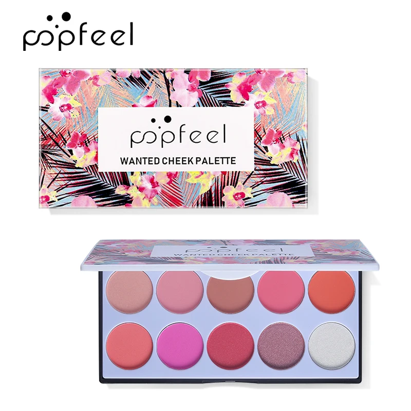 POPFEEL 10 цветов матовые румяна палитра теней для век Румяна естественный макияж