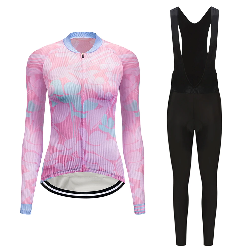Осень/Весна 2021 Женский комплект одежды для велоспорта с длинными рукавами брюки