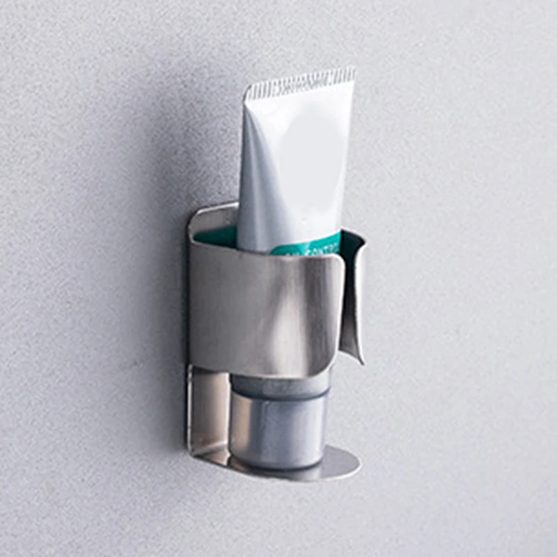 

1pcs Stainless Steel Wall-Mounted Creative Non-Marking Double-Sided Brushed Electric Toothbrush Rack