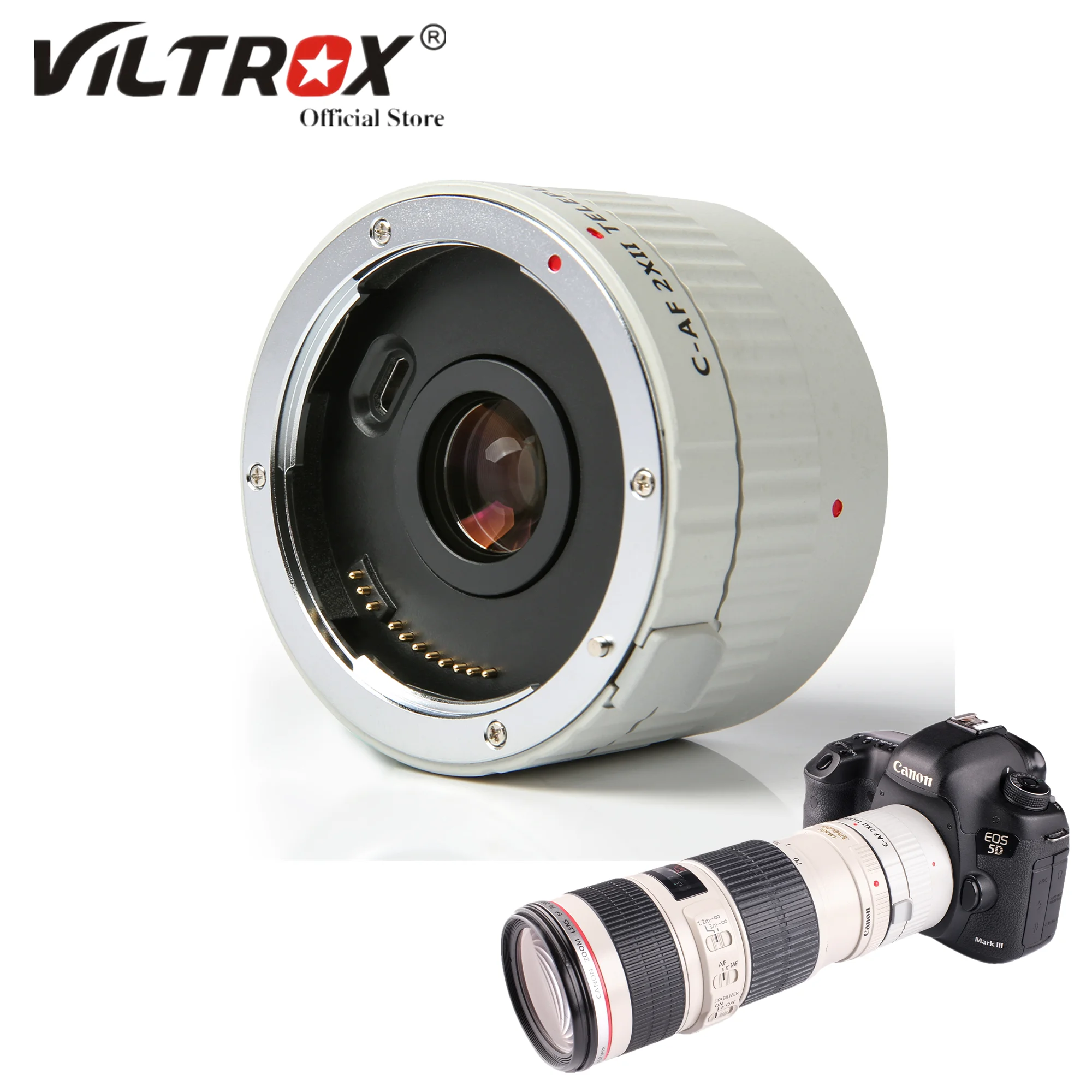 

Viltrox C-AF 2X II TELEPLUS Teleplus Autofocus Teleconverter 2.0X Extender Telephoto Converter for Canon EOS EF lens 7DII 5D IV