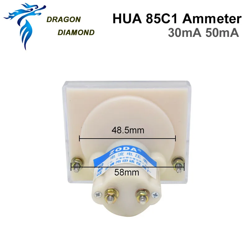 DRAGON DIAMOND 50mA Амперметр HUA 85C1 DC 0-50mA аналоговая Amp панельный измеритель тока для CO2