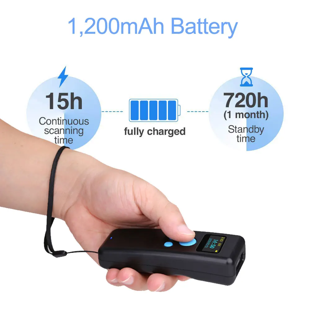 Портативный ручной сканер штрих-кодов M8 1D 2D Bluetooth Сканер 2 4G беспроводной с