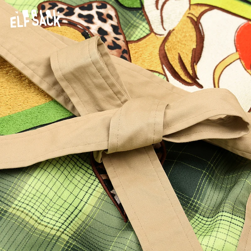 ELFSACK с вышивкой героями мультфильмов комплекты в клетку стиле пэчворк Для женщин