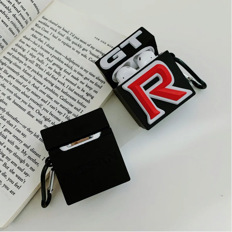 3D автомобильный логотип GTR спортивные чехлы для наушников Apple Airpods 1/2 силиконовый