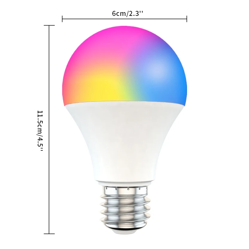 

15W WiFi Smart Light Bulb E27/B22 Dimmable RGB+CCT 85-260V Remote Timing Ball Bulb Voice Control Work With Alexa Google Home