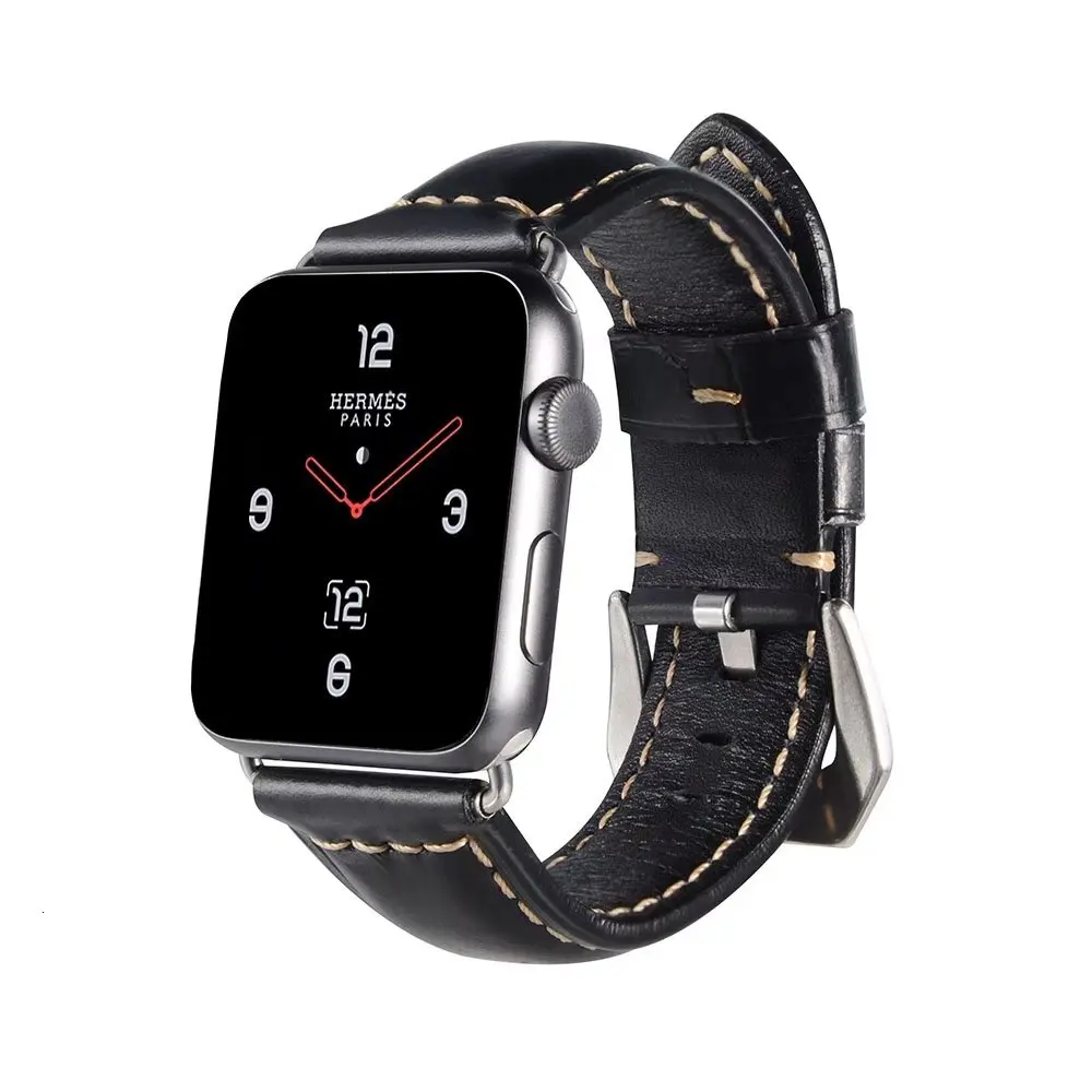 Ремешок iWatch в ретро стиле из натуральной кожи, сменный ремешок для Apple Watch, 44 мм, 42 мм, серия 3, 2, 1, спортивный ремешок iwatch 38 мм