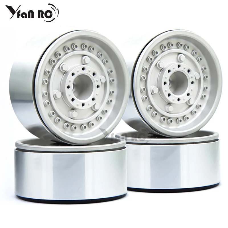 

Yfan 4 Pcs Metal 1.9 Beadlock Wheel Rim New Design Wheel Hub For 1:10 Rc Crawler Axial SCX10 II 90046 AXI03007 TRX-4 Tamiya MST