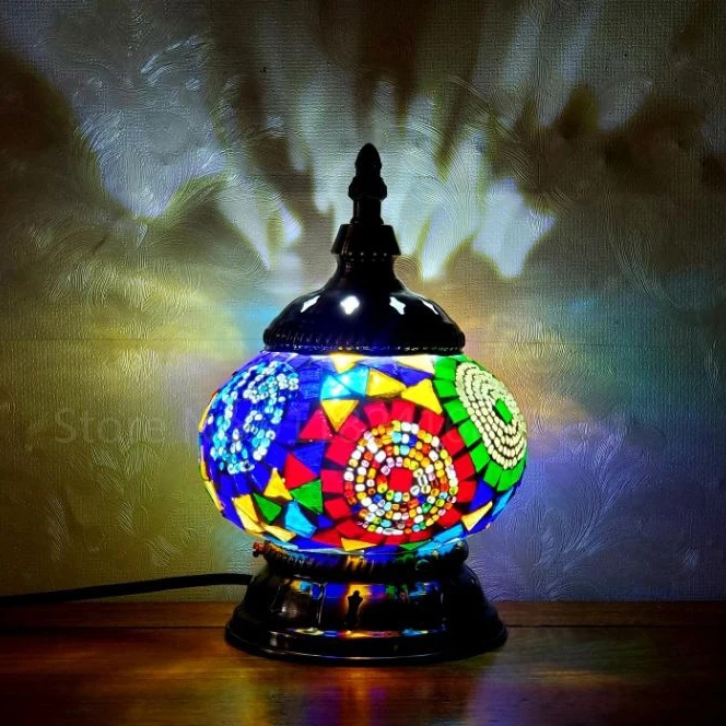 

Newest Turkish mosaic table Lamp vintage art deco Handcrafted lamparas de mesa Glass romantic bed light lamparas con mosaicos