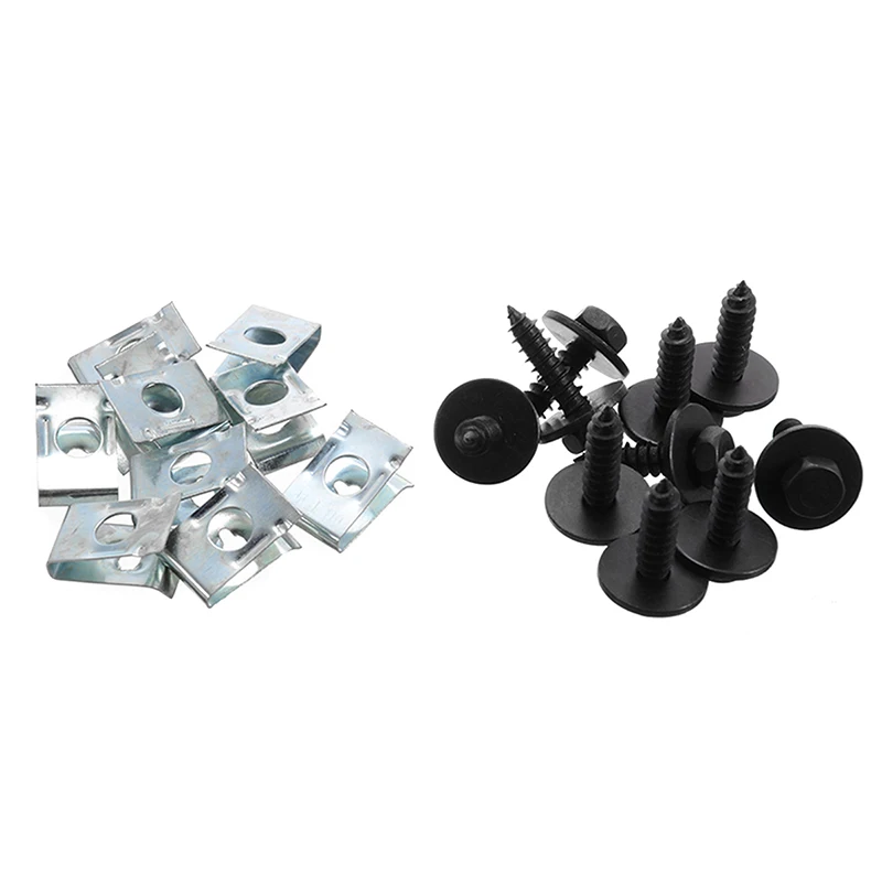 20pcs Steel Chassis Engine Guard Metal Nut/Screw Washers U-shape Clip Accessories Fit for BMW | Автомобили и мотоциклы