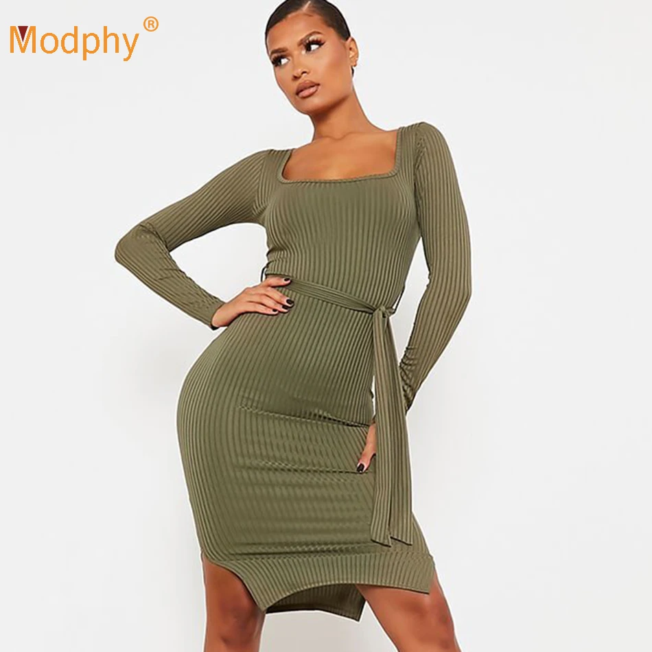 

Женское вечернее платье с длинным рукавом, облегающее платье с квадратным вырезом и поясом в стиле Звезд, для подиума, для клуба и вечерние, ...