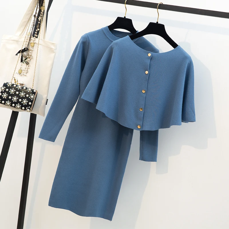 Накидка с капюшоном + Длинные рукава осенние платья для беременных зимняя