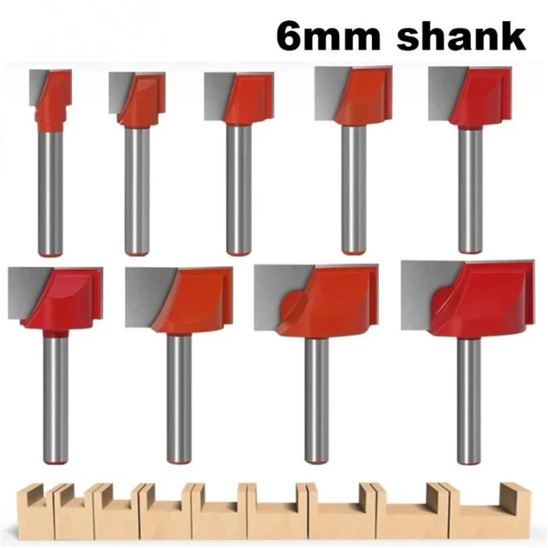 6mm Shank Cleaning Bottom Router Bits Diameter Carbide Cutters For Wood Milling Cutter Woodworking Surface Planing Router