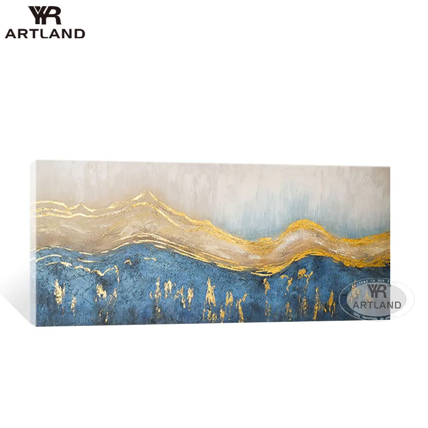 

YYR-ARTLAND Reproduction on canvas Hand painted abstract oi painting gold pictures wall art home decoration for living room