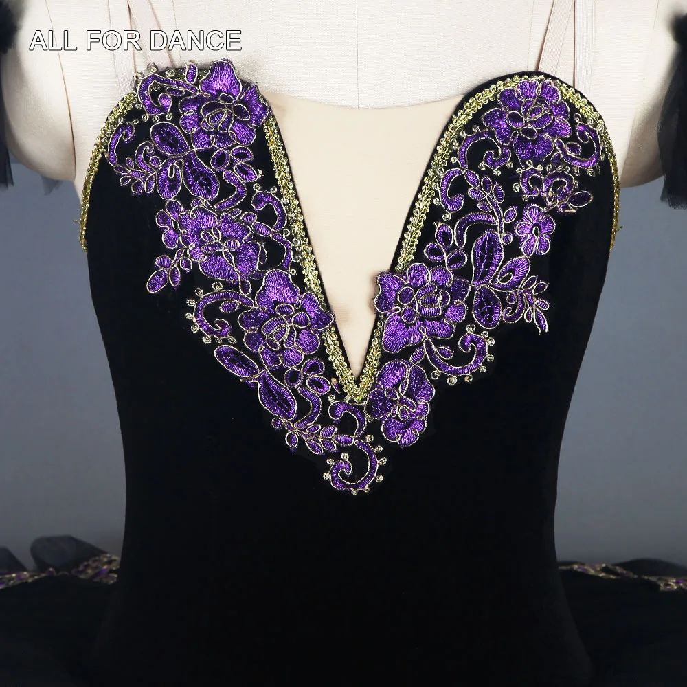 BLL116 Черная блинная балетная пачка бархатный топ плиссированная фатиновая