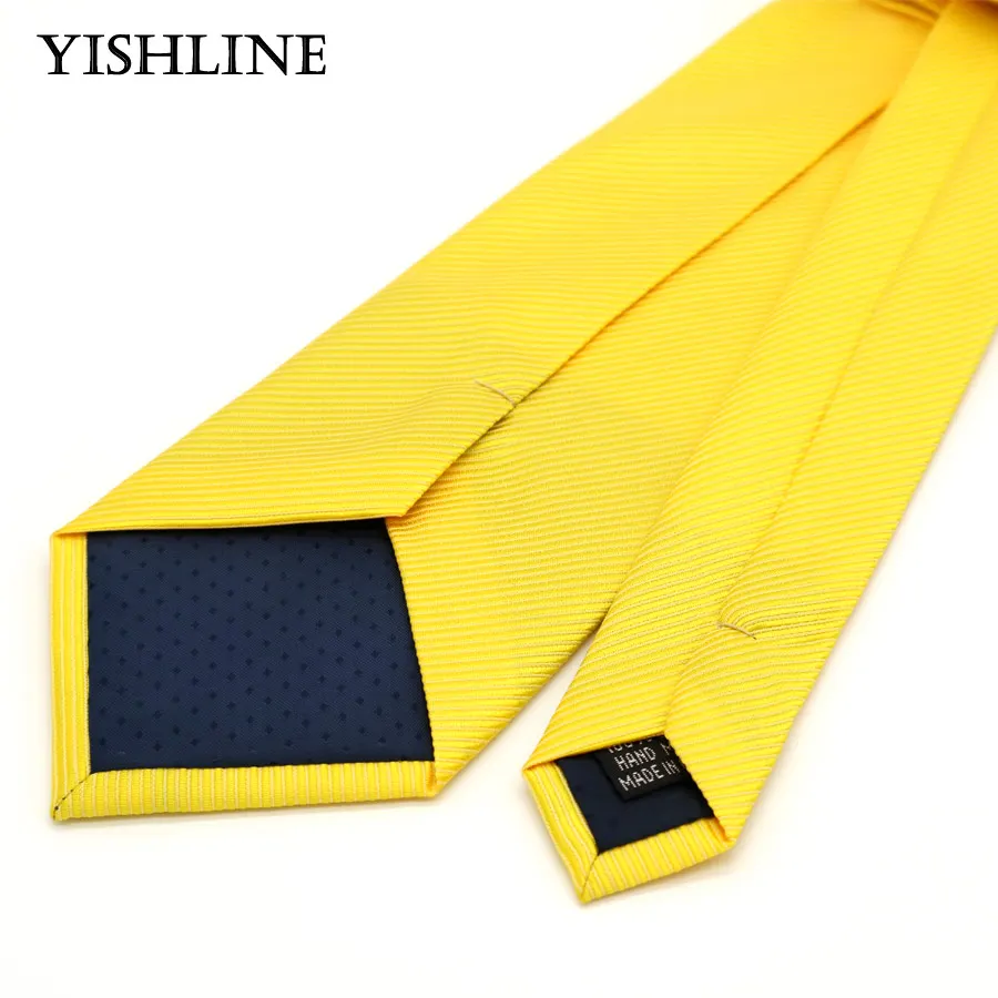 Желтые классические мужские галстуки из 100% шелка различные Галстуки пачки 8 см
