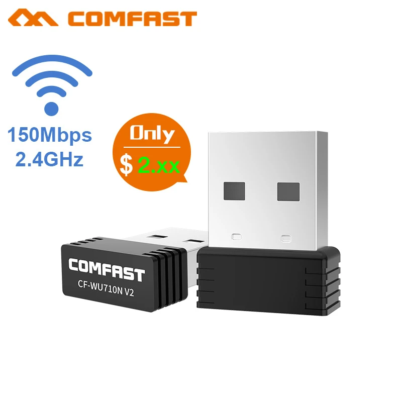 

MT7601 Lan Wireless 150Mbps 2dbi Antenna USB WiFi Receiver Adapter Network Card for XP Vista Windows 7 Linux MAC OS Computer PC