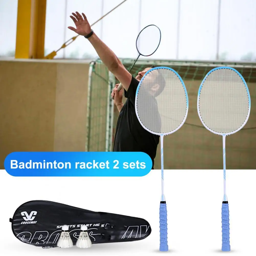 

CROSSWAY SPEED 10 Badminton Racquet Set Smooth Grip Carbon Fiber T-shaped Joint Shuttlecocks Racket Kit for Adult