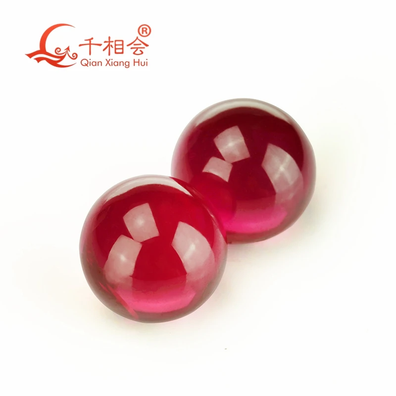Красный цвет гладкий шар форма искусственный рубиновые бусинки свободный