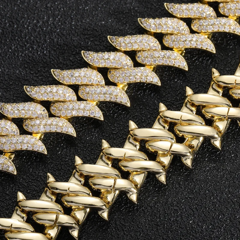 Новая кубинская цепочка с шипами Майами полная кубическая циркониевая бижутерия