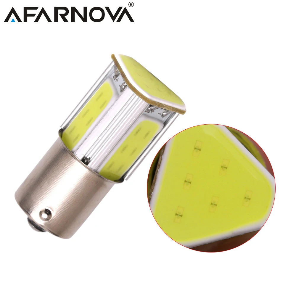 P21W Ba15S 1156 LED 4 COB Car Turn Signal Lights DRL Bay15D 1157 Tail Brake Reversing Bulb High Bright DC 12V White Yellow Lamps |