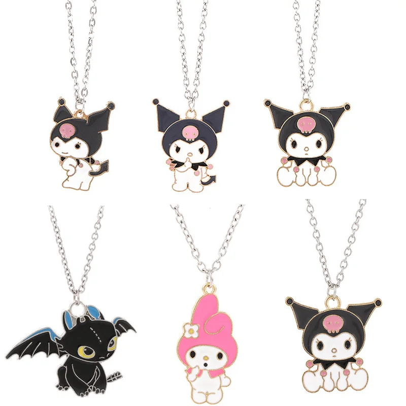 

Kawaii Sanrio Necklace Hello Kittys Mymelody Kuromi Accessories Cute Beauty Girlfriends Niche Anime Pendant Ornaments Girls Gift