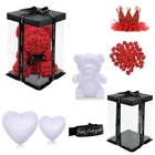 Вспененный пенополистирол пены мяч розовой мишкой Топ белого цвета с сердечками и ремесло набор сделай сам для дома вечерние украшения на свадьбу и день рождения для рождественской вечеринки вечерние подарок